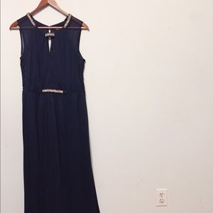 Navy Floor Length Formal Dress