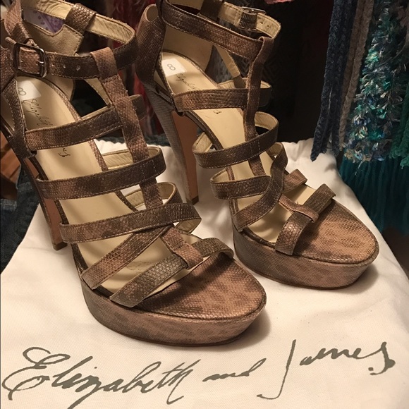 Elizabeth and James Manic Gladiator Platform Heels