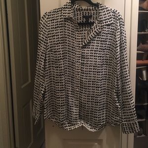 J-Crew Tossed Heart Print Blouse