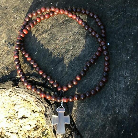 Elastic necklace or 3 rounds bracelet.handmade.