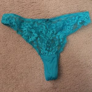 Teal Lace Thong