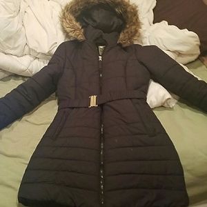 Long puffy black jacket