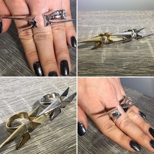 Silver Colored Open Spike Ring