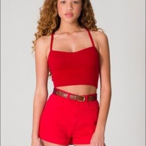 American Apparel Red Knit Bralette Medium