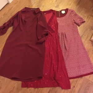 Bundle of (3) Maroon Dresses