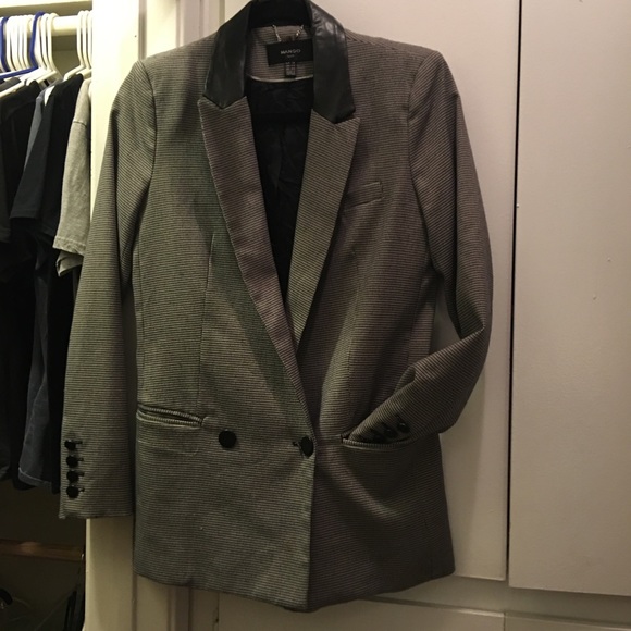 Mango blazer jacket houndstooth pattern 🕵🏻‍♀️