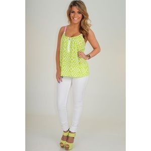 Macbeth Collection Lime & White Tank