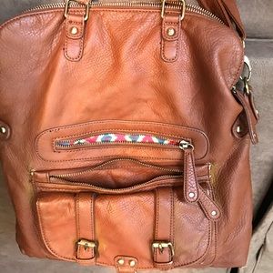Brown bag with tribal accents