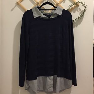 Blue Long Sleeve Top