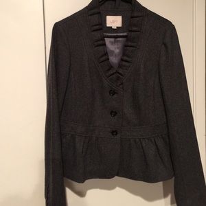Ann Taylor Loft Peplum Wool/Polyester Blend Blazer