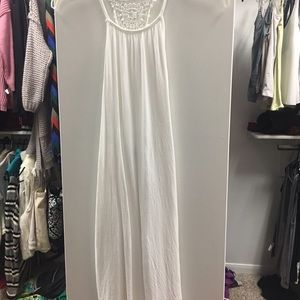 White lace back dress