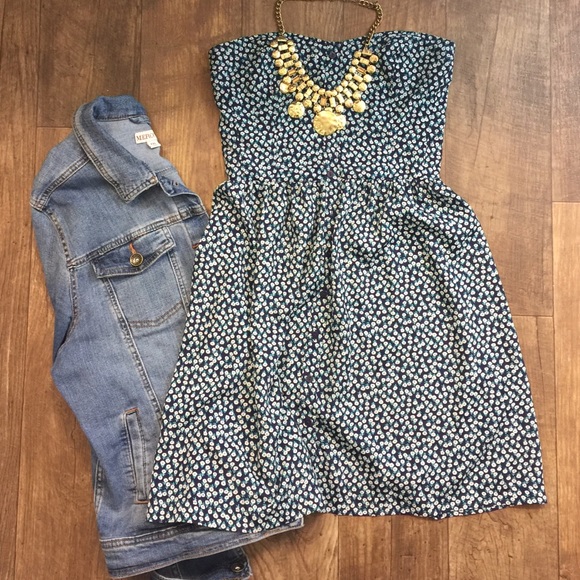 Gap blue floral print dress