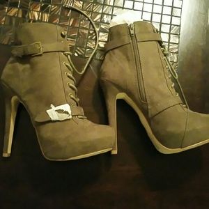 Olive green high heels