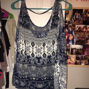 Women's navy blue print dress