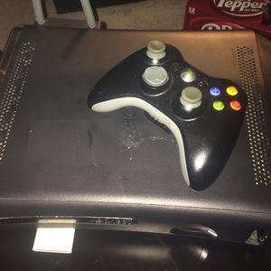 Xbox 360 with controller and memory card