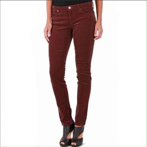 Diana Skinny Corduroy burgundy pants