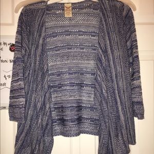 Women's navy and white printed cardigan
