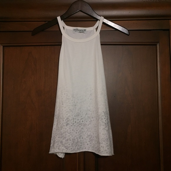 Off white tank top with grey flowers