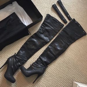 report signature thigh high boots