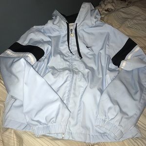 Baby blue vintage Nike windbreaker like jacket