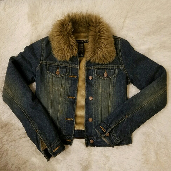 Abercrombie & Fitch Jacket with Faux Fur Collar