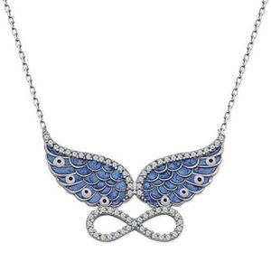 925 Silver Blue Angel's Wing Infinity Model