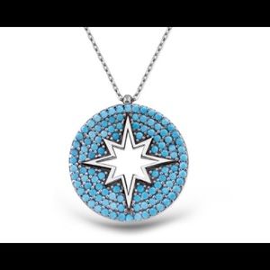 Turquoise Stoned North Star Design 925 Silver