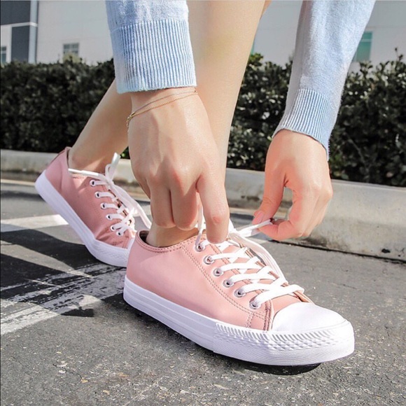 Mauve Rubber Cap Toe Lace Up Sneaker - Picture 3 of 8