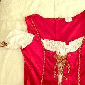 Red dress/white trim fur. Cute & sexy. Leg Avenue