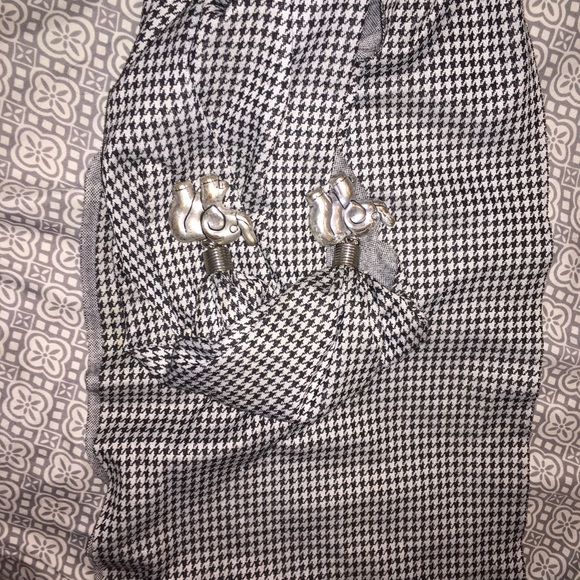 Houndstooth Scarf w/ elephant charms