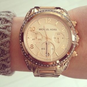 MICHAEL KORS Ritz Studded Goldtone Bracelet watch