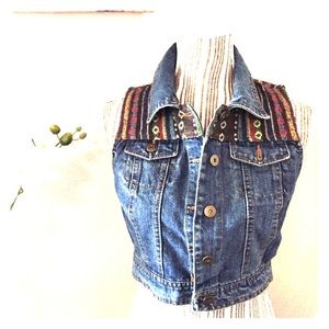 Crop Top Denim Vest
