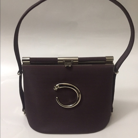 🎉SOLD!🎉$70 Fun purple purse satin cute clasp