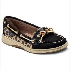 Cheetah/black Sperrys boat shoe
