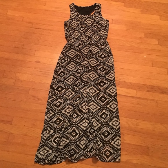 Black and Cream Maxi Dress