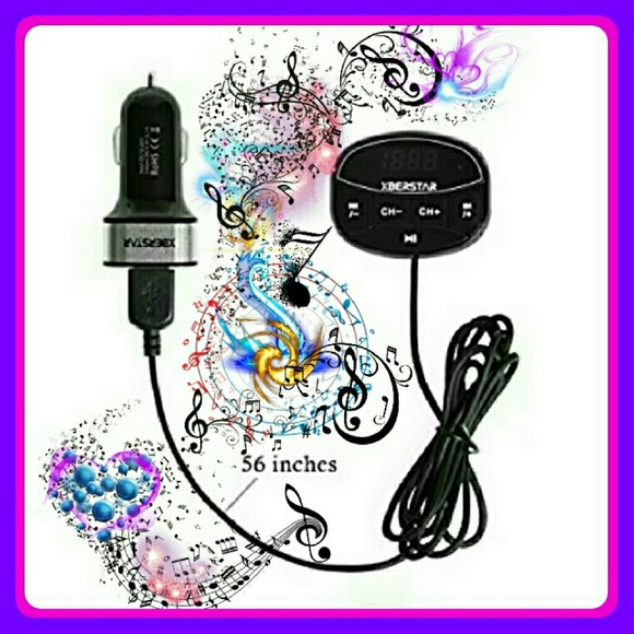 Bluetooth FM Transmitter,Dual USB Ports & Mag Base