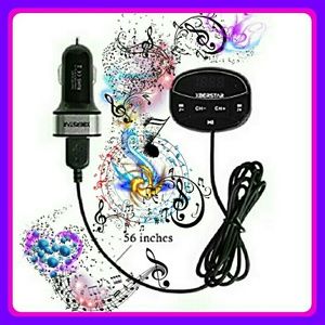 Bluetooth FM Transmitter,Dual USB Ports & Mag Base
