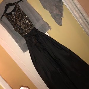 Black with gold formal dress