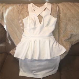 ASOS Ivory Peplum Dress