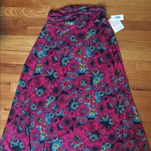 Lularoe Maxi - pink teal black floral