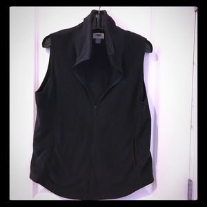 Black fleece zip vest