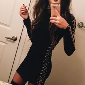 Misguided chain dress black Sz 0