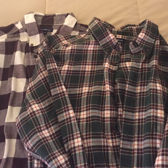 2 large, long sleeve, soft flannel shirts!!