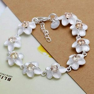 Silver Plumeria Bracelet