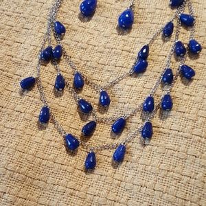 Blue Quartz Necklace and Earrings Set