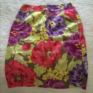 Banana Republic floral pencil skirt