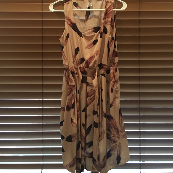 Feather Patterned Work Dress