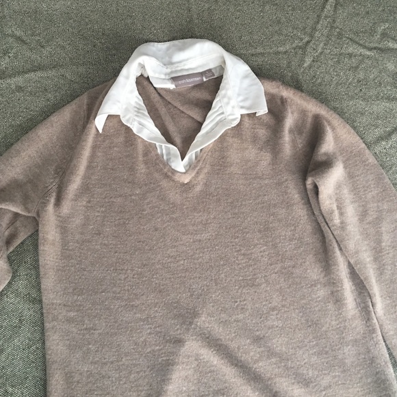 Croft and barrow tan and white sweater