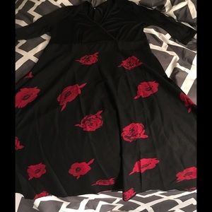 Black and red flower no name dress