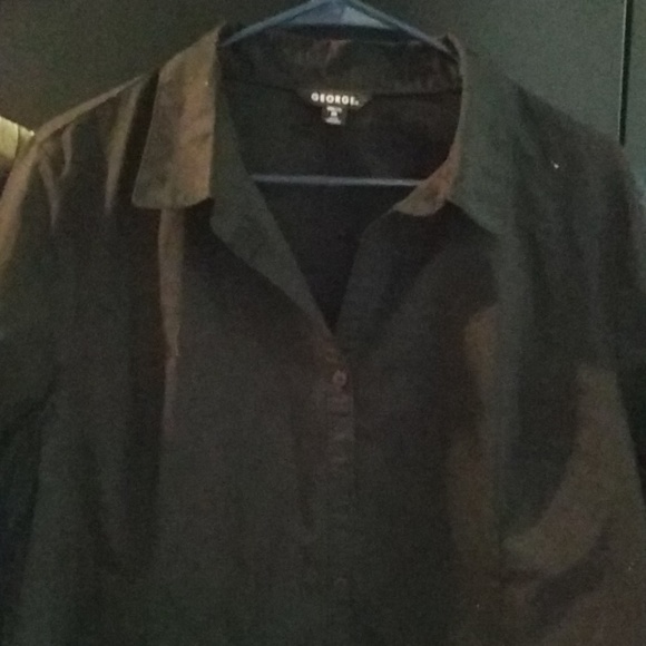 George XXL 20 Black Button Down